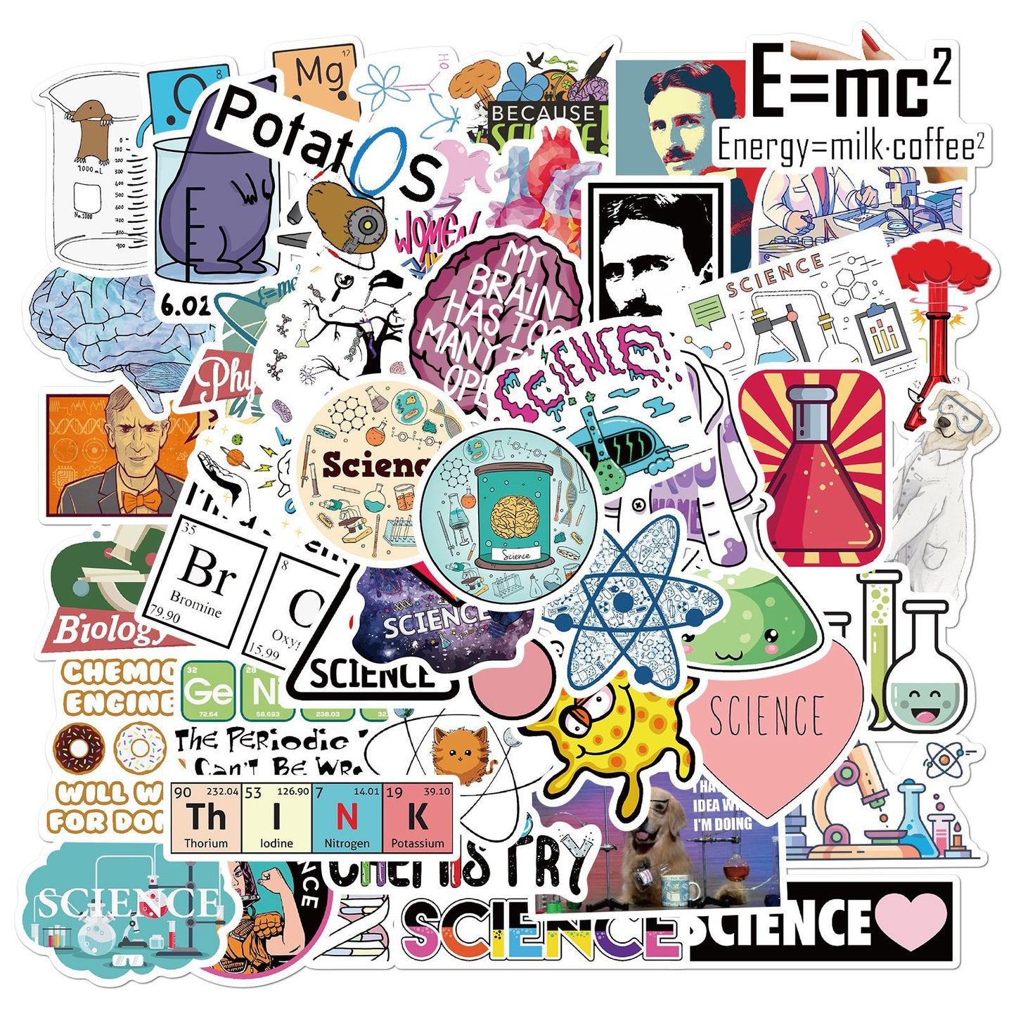 50 New Laboratory Doodles Computer Luggage Stickers