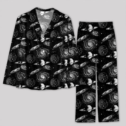 Cosmic Planet Black Pajamas Set