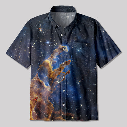 Pillar of Creation Nebula Button Up Pocket Shirt