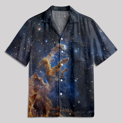 Pillar of Creation Nebula Button Up Pocket Shirt