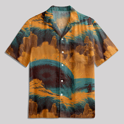 Desert Planet Sandworm Button Up Pocket Shirt