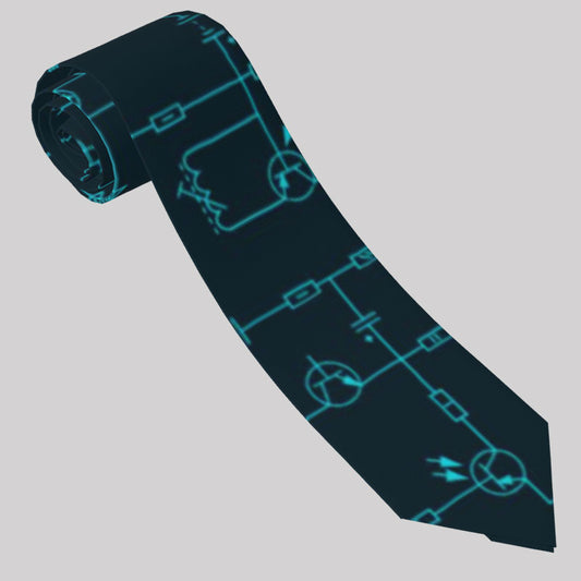 Electronic Components Arrow Dark Blue Geek Neckties