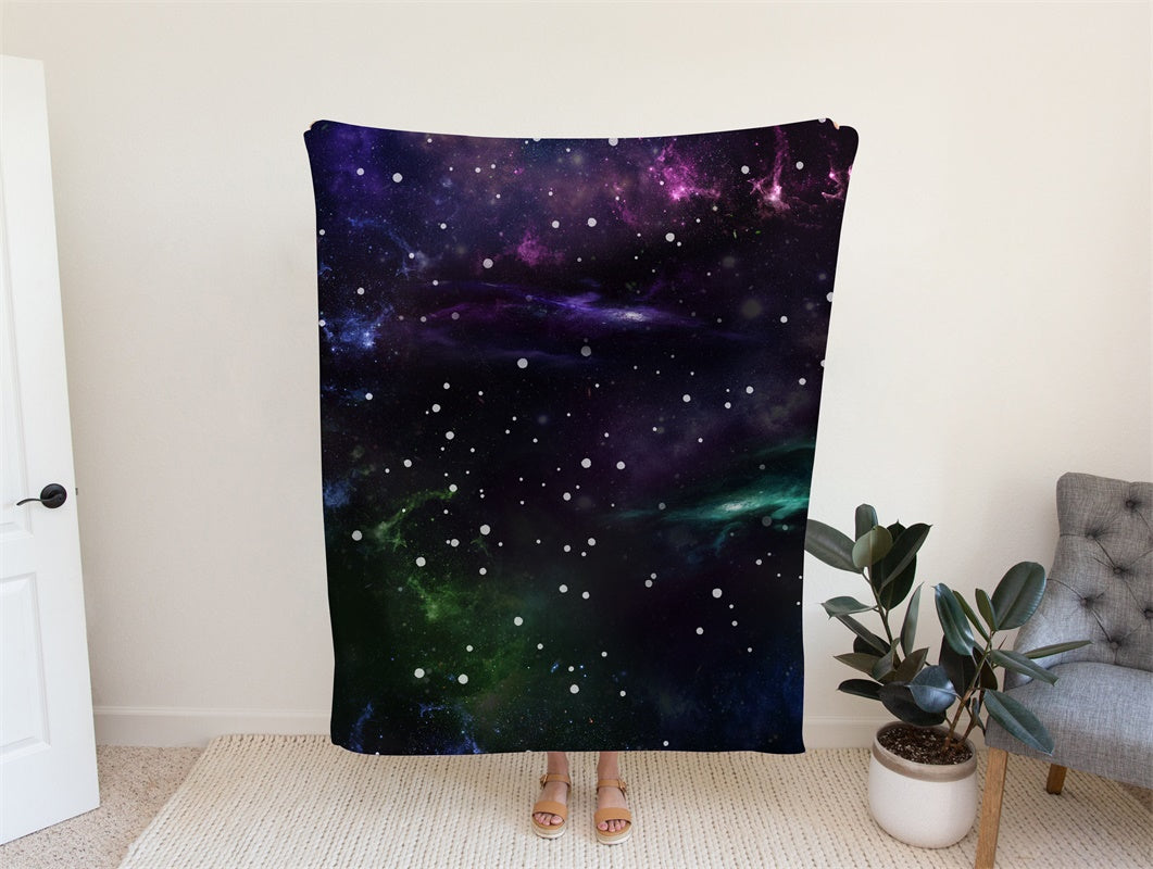 Beautiful Nebula Outer Space Flannel Blanket