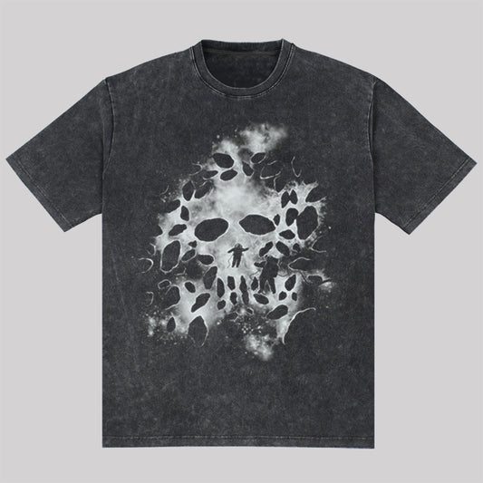 Cosmic Shadow Black and White Washed T-Shirt