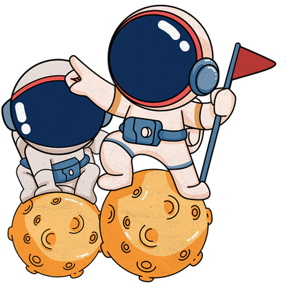 Personalized Astronauts on the Moon Keychain