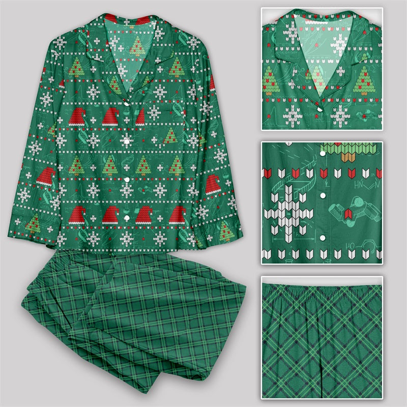 Christmas Hat and Tree Pajamas Set