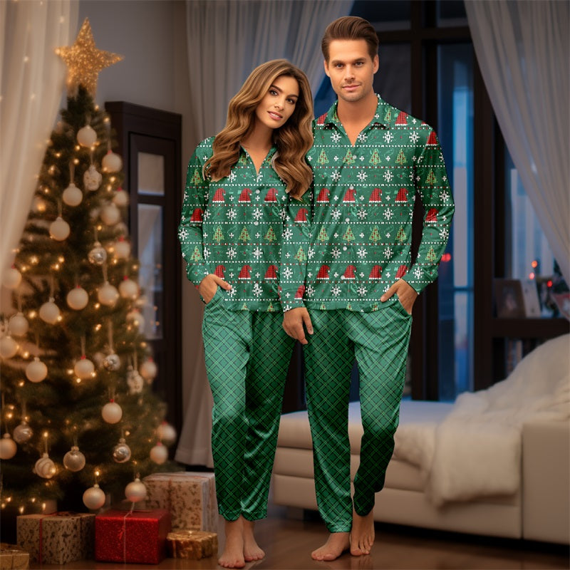 Christmas Hat and Tree Pajamas Set