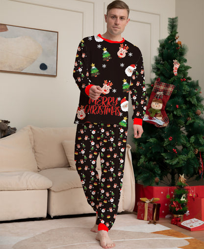 Christmas Element Print Pajamas Set