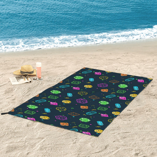Colorful DND Dice RPG Quick Drying Beach Towel