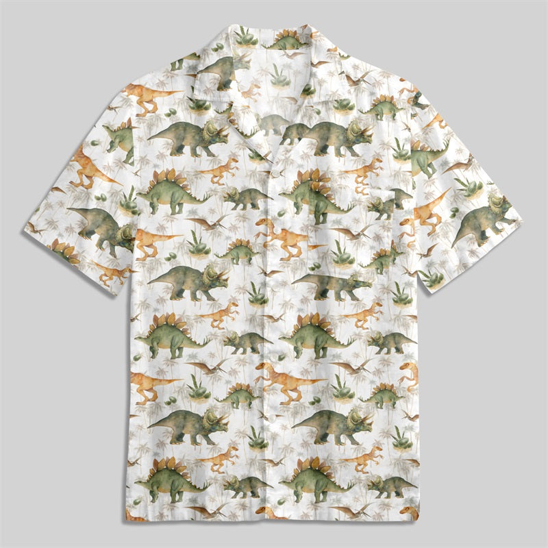 Ancient Dinosaurs Button Up Pocket Shirt