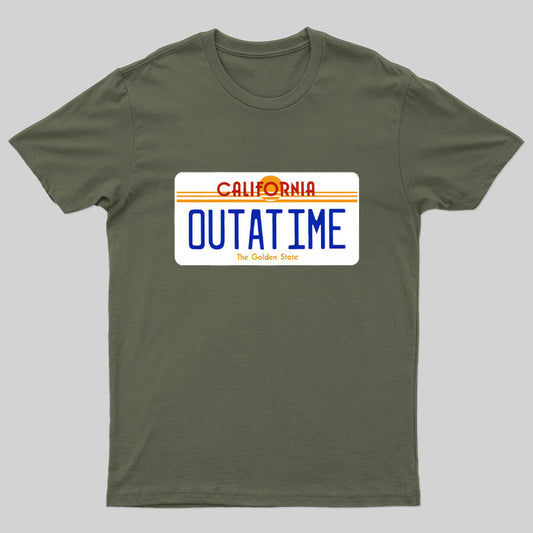 Outatime California License Plate T-Shirt