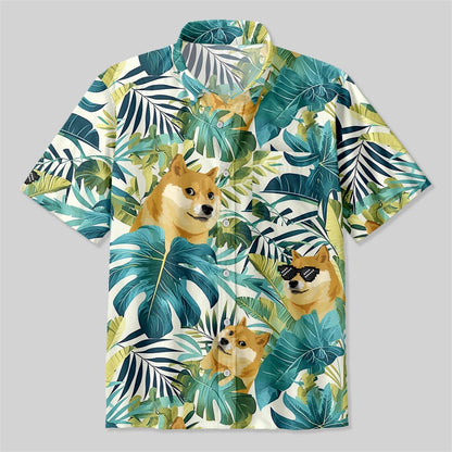 Hawaii Dog Button Up Pocket Shirt