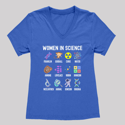 Women In Science Steminist Women's V-Neck T-shirt