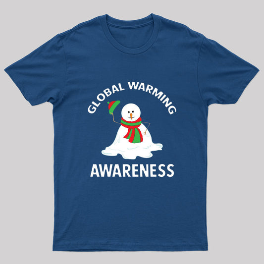 Snowman Global Warming Awareness T-Shirt