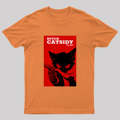 Funny Cat Pun Butch Catsidy Geek T-Shirt