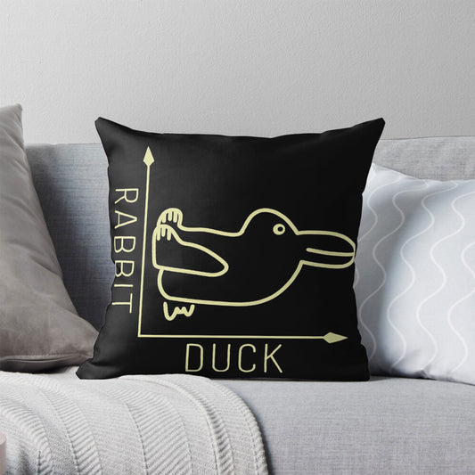 Rabbit or Duck Funny Geek Pillowcase