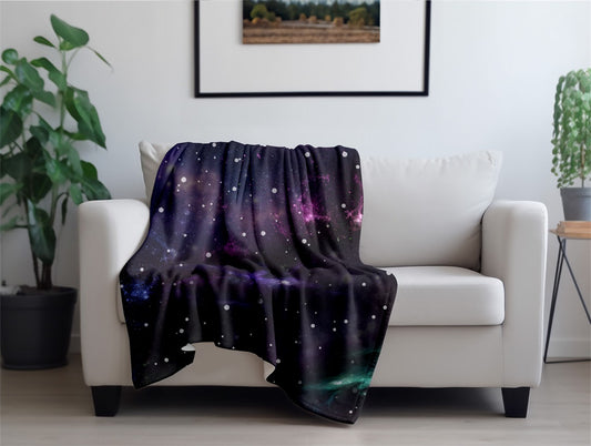 Beautiful Nebula Outer Space Flannel Blanket
