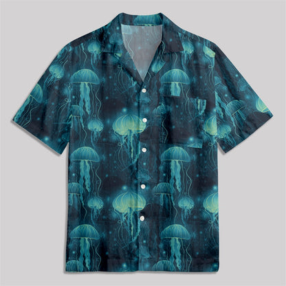 Sea Life Jellyfish Button Up Pocket Shirt