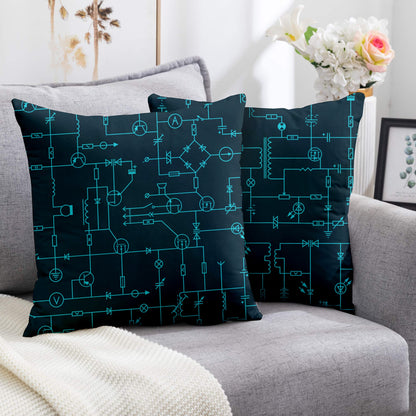 Electronic Components Arrow Dark Blue Pillowcase
