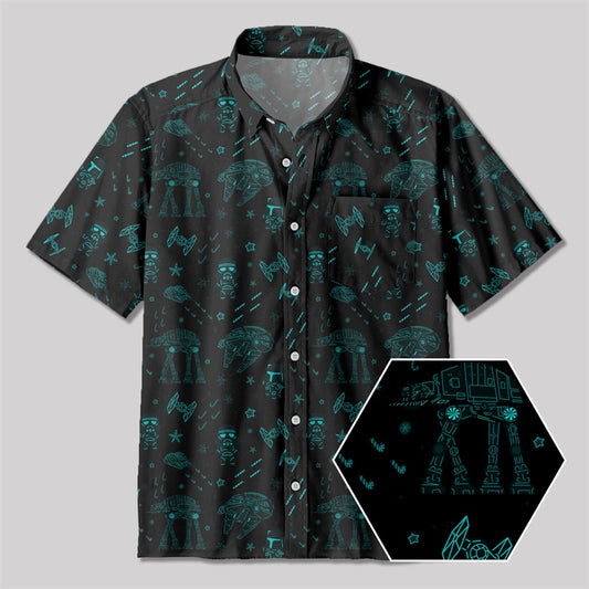 AT-AT Millennium Falcon Cookie Button Up Pocket Shirt