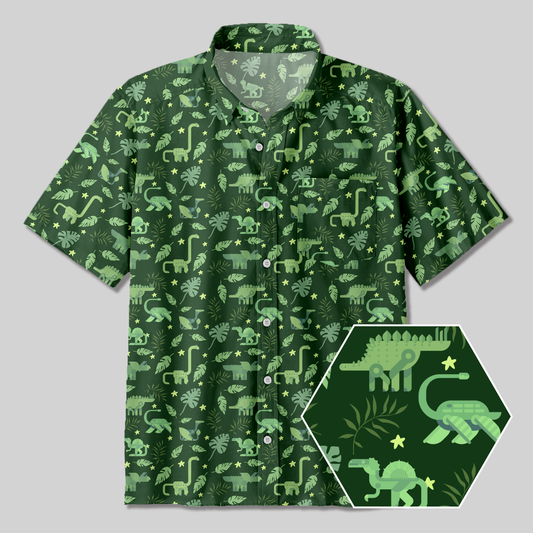Mechanical Dinosaur Button Up Pocket Shirt