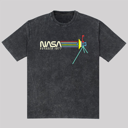 Retro NASA Voyager Spacecraft Washed T-Shirt