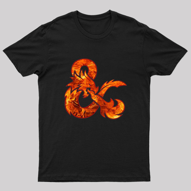 Dungeons And Dragons Fire Logo Nerd T-Shirt