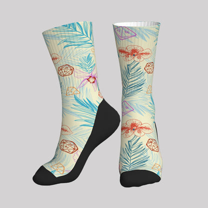 DND Plants and Polyhedral Dice Men's Socks