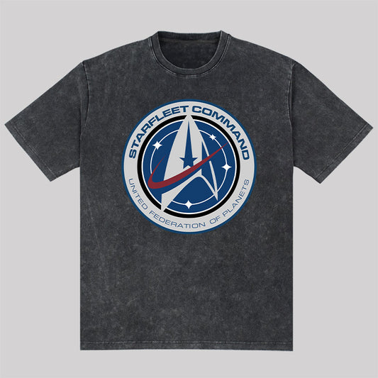 Cosmic Voyage Discovery Starfleet Command Washed T-Shirt