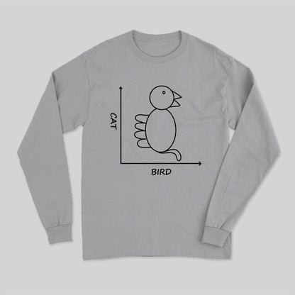 Cat Bird Graph Long Sleeve T-Shirt