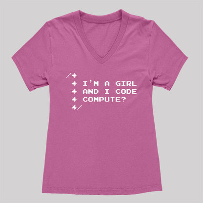 Women Programmer Women's V-Neck T-shirt