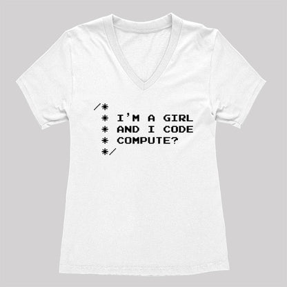 Women Programmer Women's V-Neck T-shirt