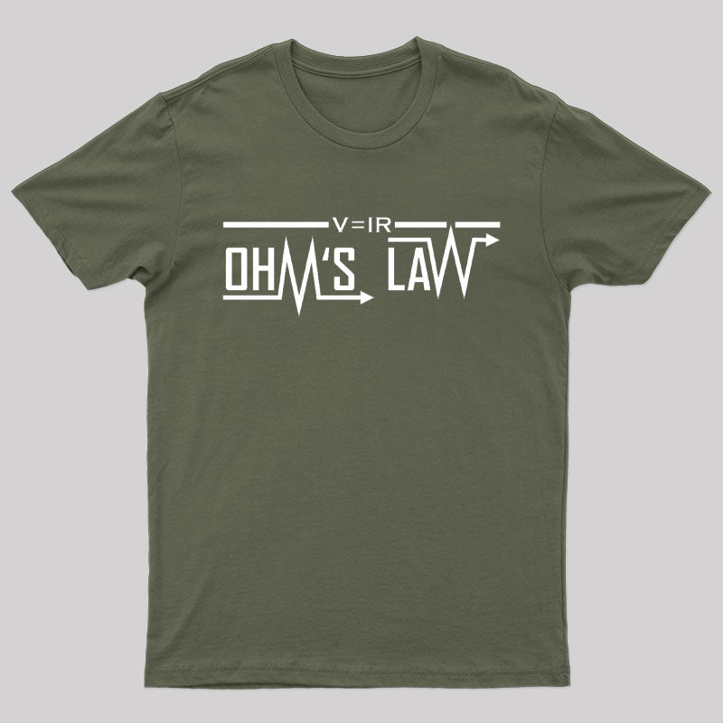 Ohm's Law Tipografi Geek T-Shirt