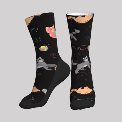 DND Dice Cat Men's Socks