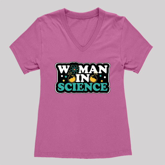 Woman In Science Women's V-Neck T-shirt