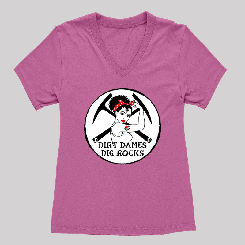 Dirt Dames Dig Rocks Women's V-Neck T-shirt