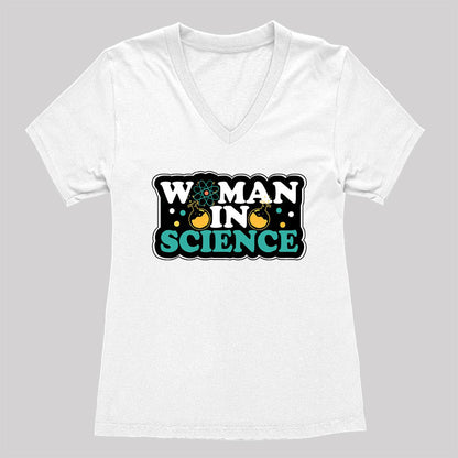 Woman In Science Women's V-Neck T-shirt