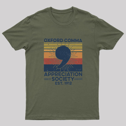 Retro Oxford Comma Appreciation Society T-Shirt