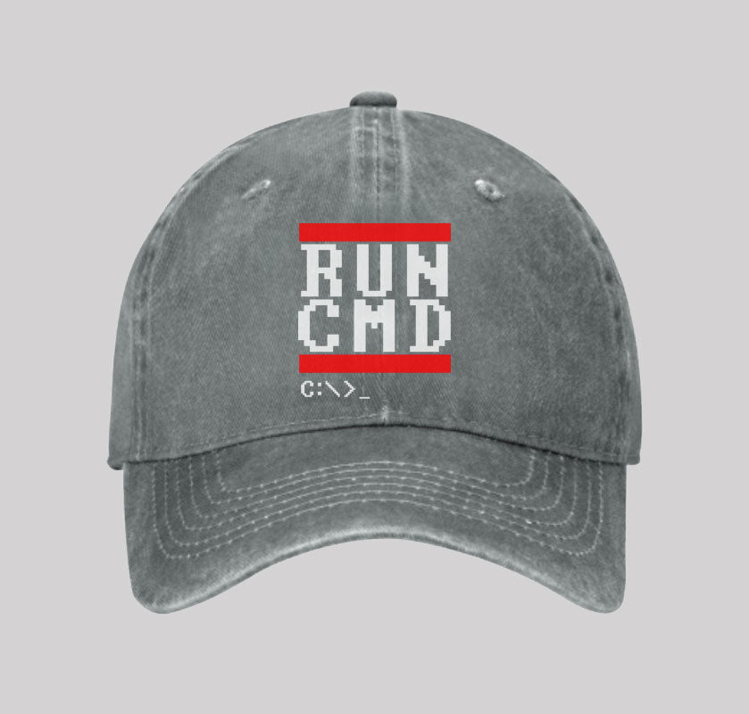 RUN CMD IT Washed Vintage Baseball Cap