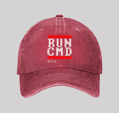 RUN CMD IT Washed Vintage Baseball Cap