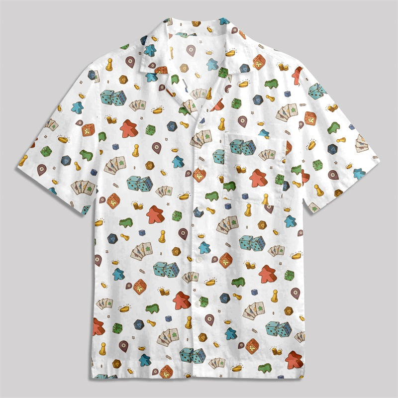 Meeple Board Game Button Up Pocket Shirt