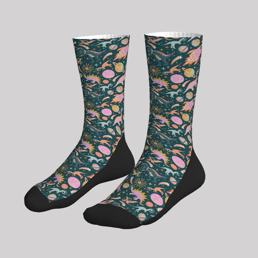Colorful Dinosaur Planet Men's Socks