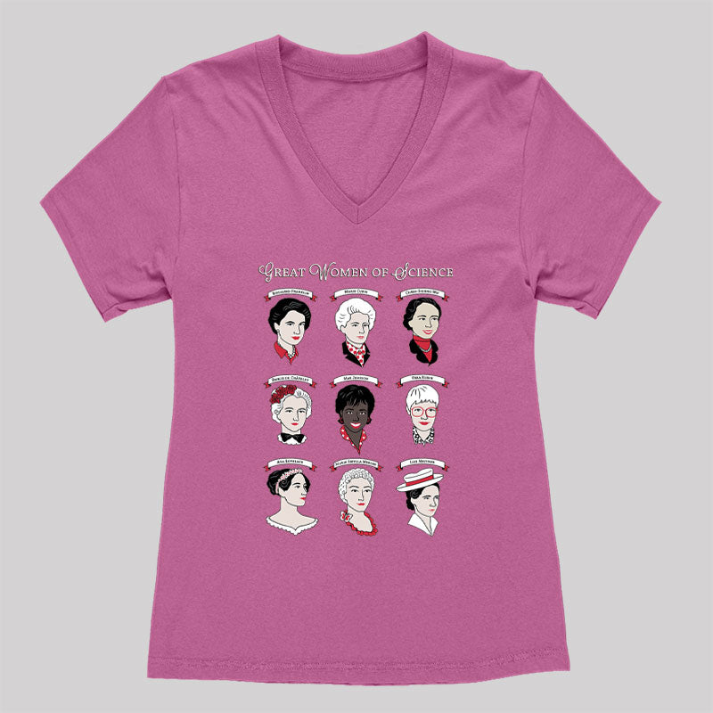 Great Women of Science Women's V-Neck T-shirt