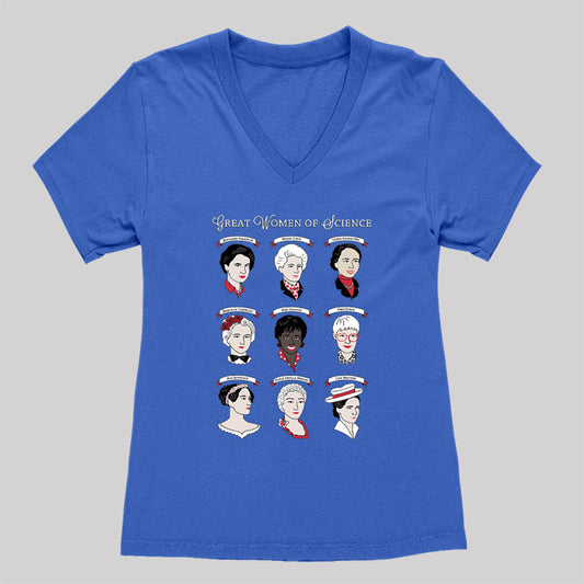 Great Women of Science Women's V-Neck T-shirt