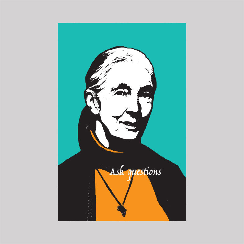 Jane Goodall Ask Questions Women's V-Neck T-shirt