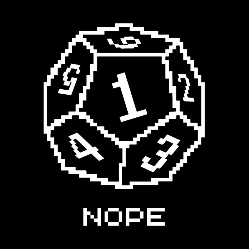 Nope Pixel RPG Dice T-shirt