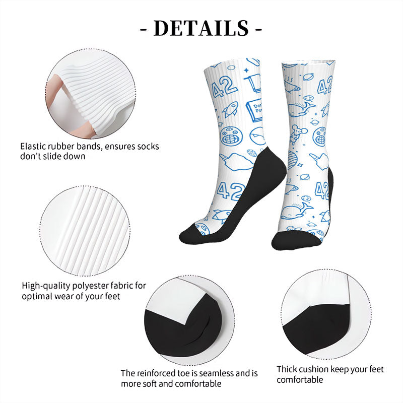 The Hitchhiker's Guide to the Galaxy White Men's Socks