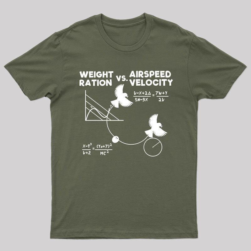Weight Ration vs. Airspeed Velocity T-Shirt