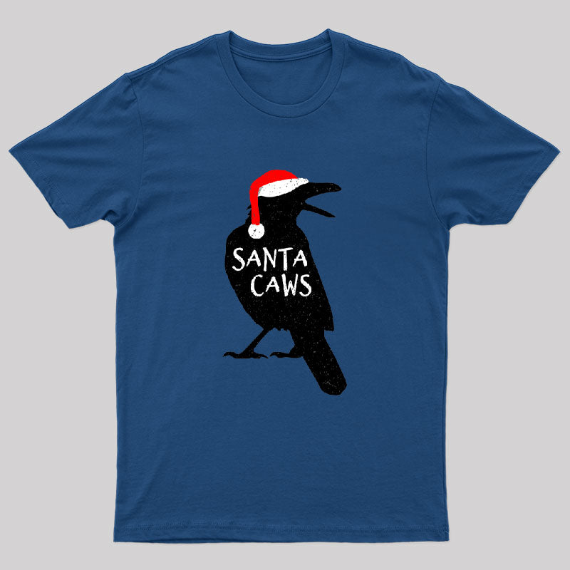 Funny Christmas Crow-Santa Caws T-Shirt