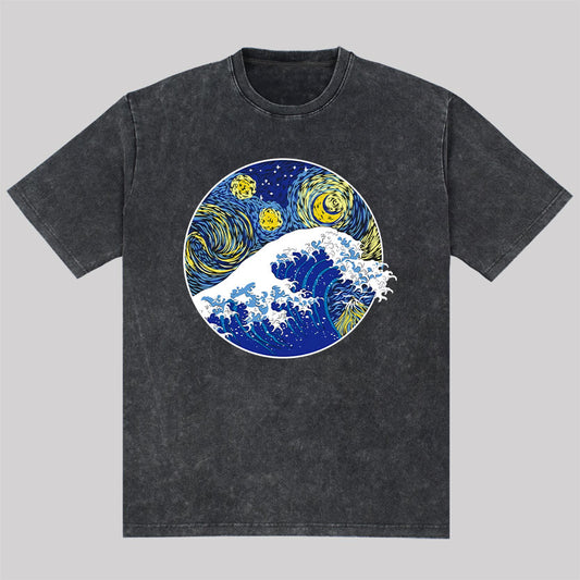 Great Starry Wave Off Kanagawa Washed T-Shirt